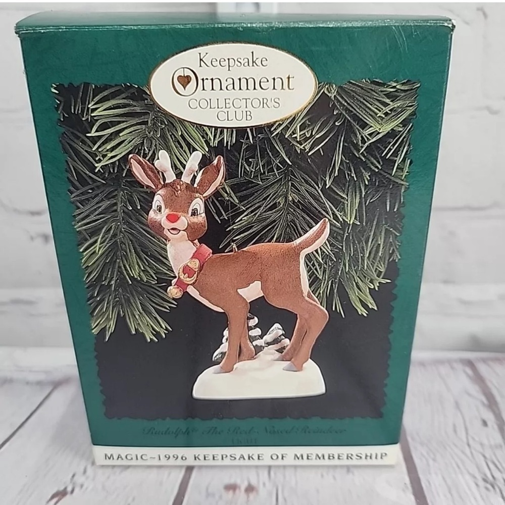 Rudolf The Red Nosed Reindeer 1996 Hallmark Keepsake Collector Club Ornament.